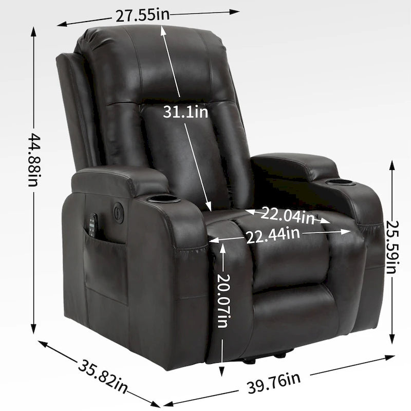 Heavy Duty Power Lift Recliner Chair for Elderly with Massage and Lumbar Heating