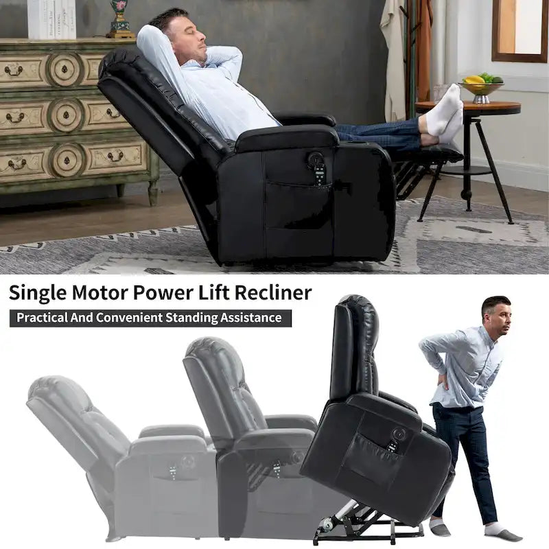 Heavy Duty Power Lift Recliner Chair for Elderly with Massage and Lumbar Heating