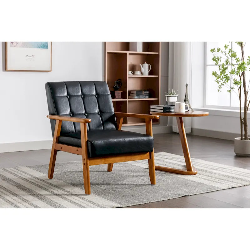 28.74 Tufted Accent Chair with Solid Wood Frame