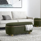 Storage Ottoman Bench, Upholstered End of Bed Ottoman Bench with Storage and Seating, Large Blanket Storage Bench for Foot Rest