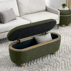 Storage Ottoman Bench, Upholstered End of Bed Ottoman Bench with Storage and Seating, Large Blanket Storage Bench for Foot Rest