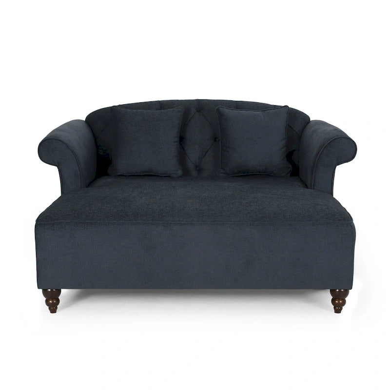 Chaise longue imbottita a 2 posti da 66 pollici con gambe in betulla
