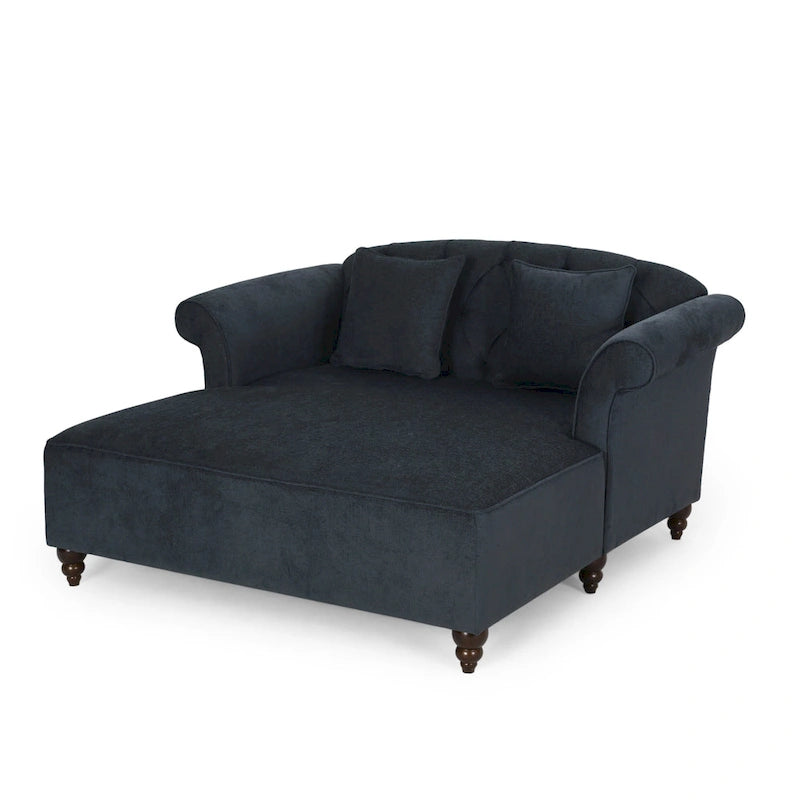 Chaise longue imbottita a 2 posti da 66 pollici con gambe in betulla
