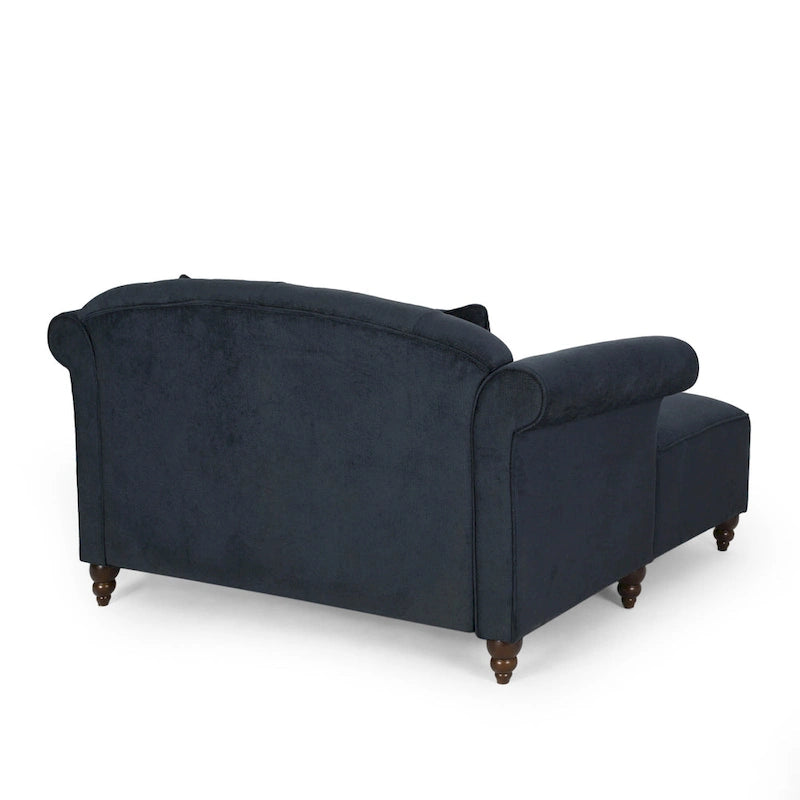 Chaise longue imbottita a 2 posti da 66 pollici con gambe in betulla
