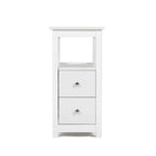 End Table with Charging Station, Narrow Sofa Side Table, Wooden Nightstand, Bedroom Living Room Furniture, Black