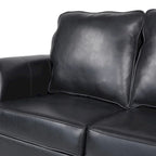 80 Modern Faux Leather 3-Seater Sofa with Birch Legs and Nailheads