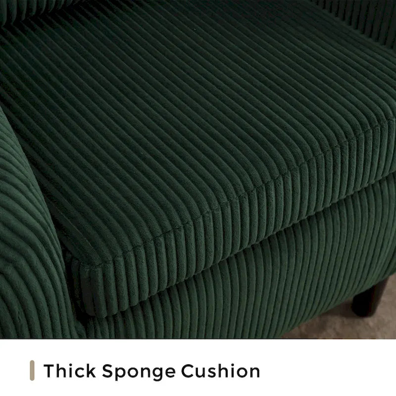 Emerald 24.8 Upholstered Barrel Chair with Wood Legs and Pillows