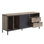 Oak Industrial 63 TV Stand with Storage Drawers & Shelf for 60 TVs