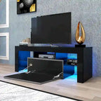 51.18 TV Stand with Flip Door & Glass Shelf for 55 TVs