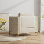 Accent Chair for Living Room Upholstered Arm Chair with Metal Legs Velvet