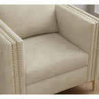 Accent Chair for Living Room Upholstered Arm Chair with Metal Legs Velvet