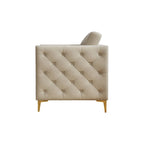 Accent Chair for Living Room Upholstered Arm Chair with Metal Legs Velvet