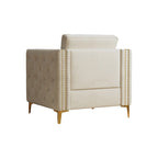 Accent Chair for Living Room Upholstered Arm Chair with Metal Legs Velvet