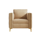 Accent Chair for Living Room Upholstered Arm Chair with Metal Legs Velvet
