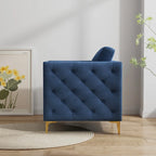Accent Chair for Living Room Upholstered Arm Chair with Metal Legs Velvet