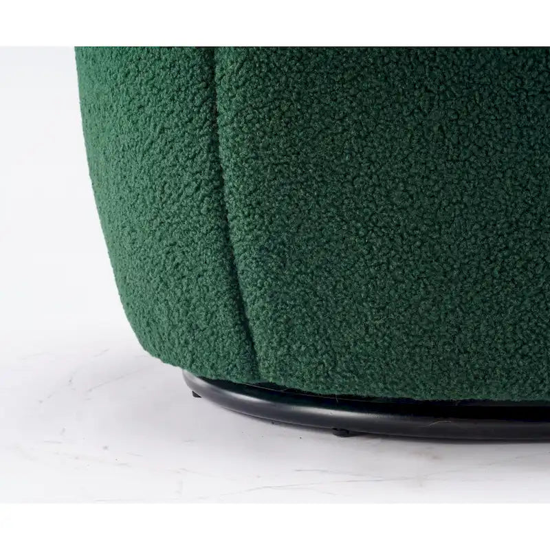 Green Modern 25.6 Swivel Barrel Chair with Metal Ring