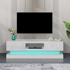 Mobile TV bianco da 63" con cassetti e luci LED, per TV fino a 65"
