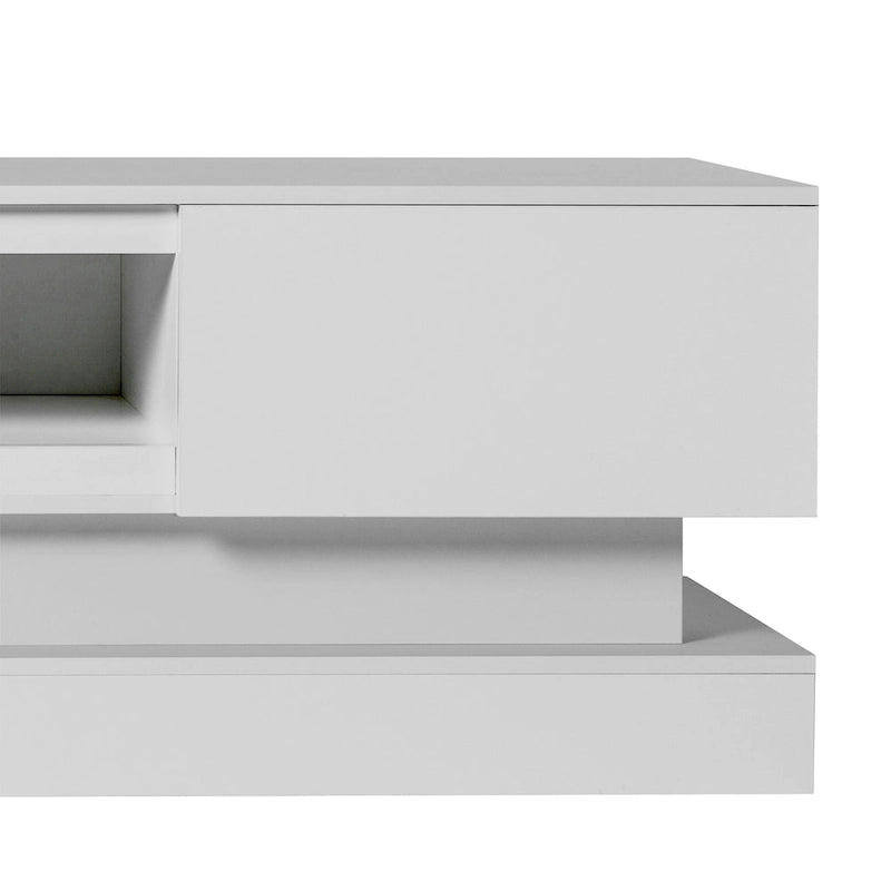 Mobile TV bianco da 63" con cassetti e luci LED, per TV fino a 65"