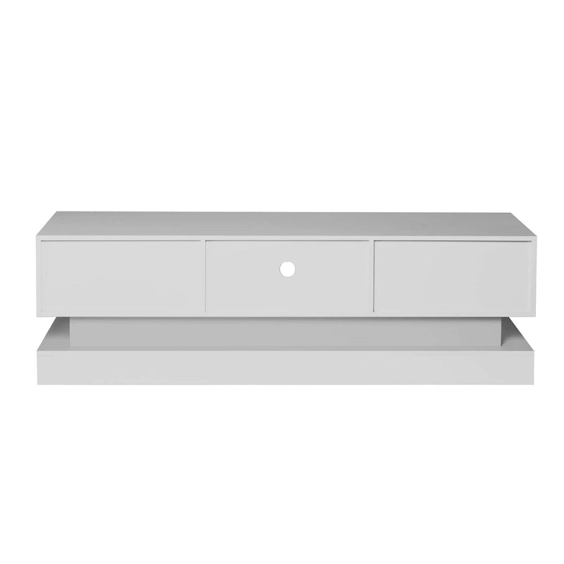 Mobile TV bianco da 63" con cassetti e luci LED, per TV fino a 65"