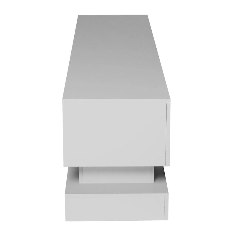 Mobile TV bianco da 63" con cassetti e luci LED, per TV fino a 65"