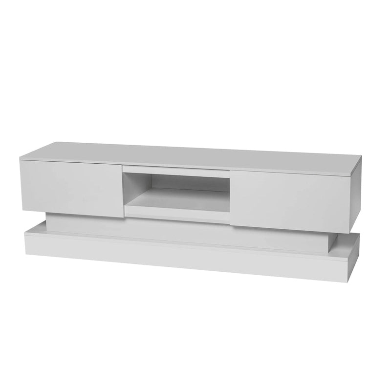 Mobile TV bianco da 63" con cassetti e luci LED, per TV fino a 65"