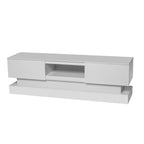 Mobile TV bianco da 63" con cassetti e luci LED, per TV fino a 65"