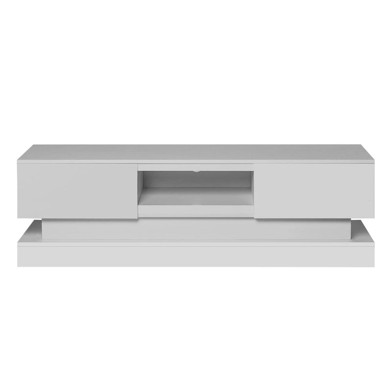 Mobile TV bianco da 63" con cassetti e luci LED, per TV fino a 65"