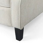 Modern Wingback Push-Back Recliner with Footrest, Button-tufted, Birch Legs