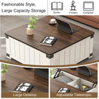 Farmhouse Lift-Top Coffee Table with Storage, USB Ports, and Charging Station