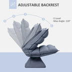Swivel Floor Chair with Back Support, Microfiber Adjustable Video Gaming Chair for Reading, Lounging, Meditating, Gray