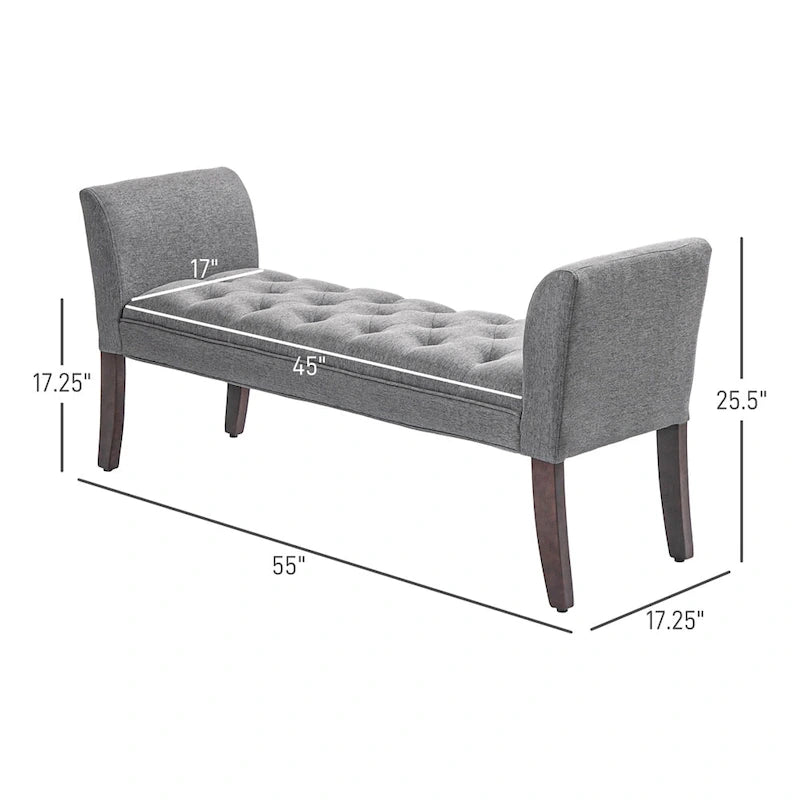 End of Bed Bench with Button Tufted Design,Upholstered Entryway Bench