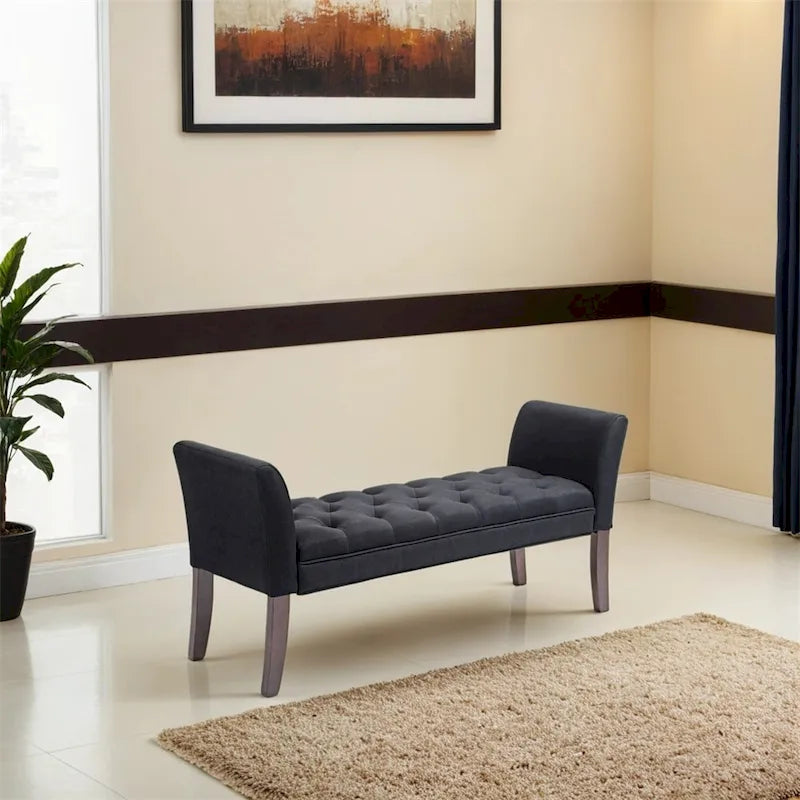 End of Bed Bench with Button Tufted Design,Upholstered Entryway Bench