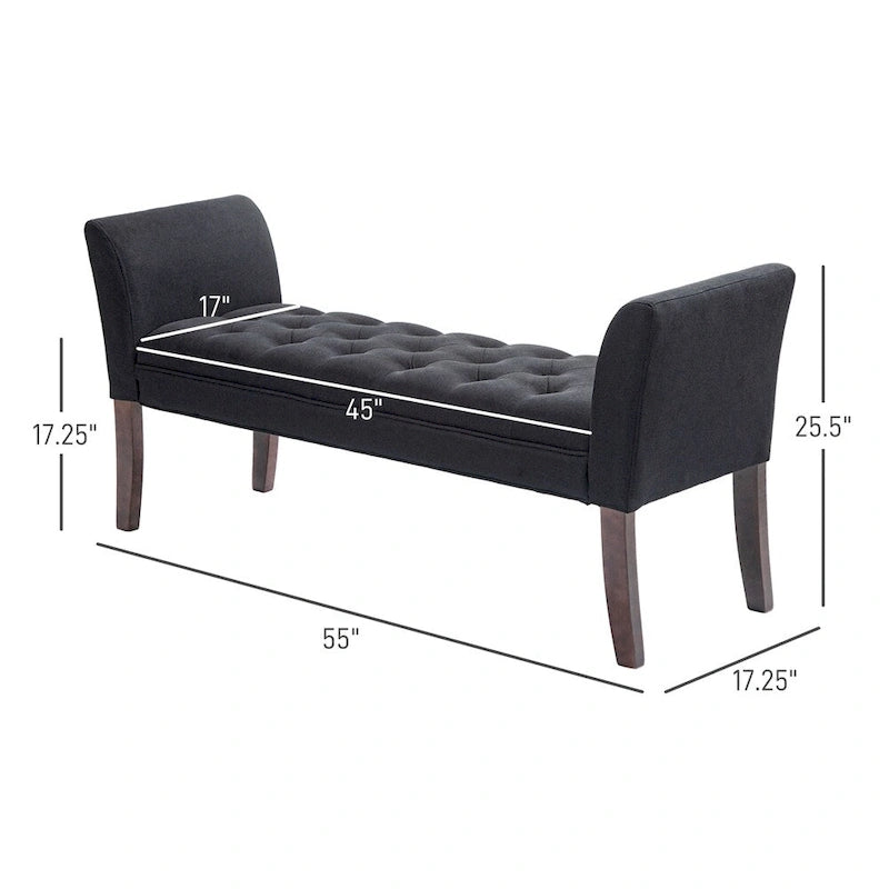 End of Bed Bench with Button Tufted Design,Upholstered Entryway Bench
