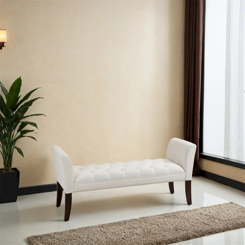 End of Bed Bench with Button Tufted Design,Upholstered Entryway Bench