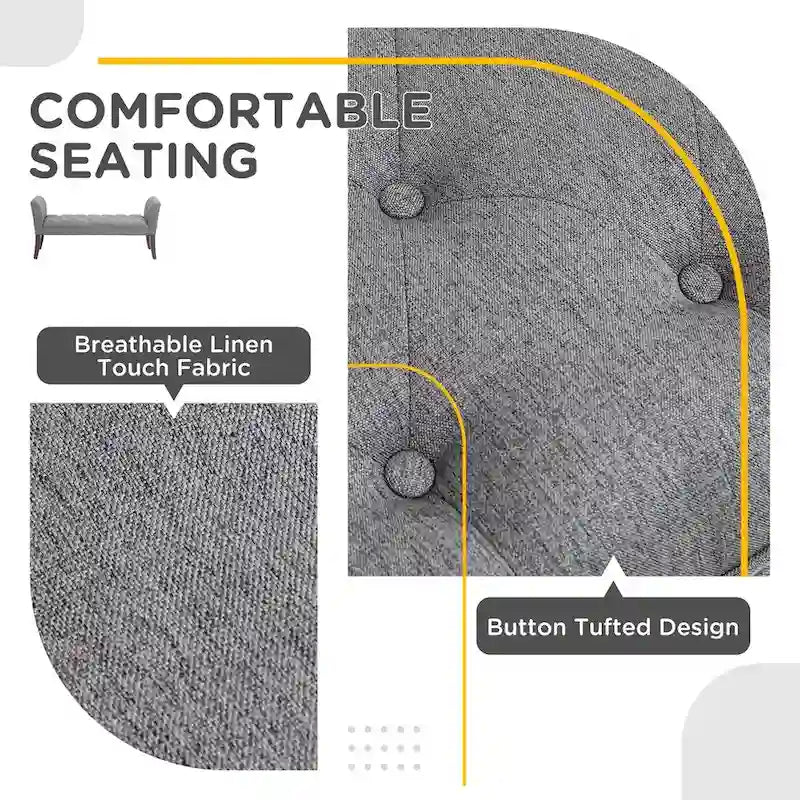 End of Bed Bench with Button Tufted Design,Upholstered Entryway Bench