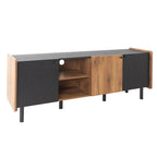 Mid Century TV Stand with 3 Cabinets, Media Console Table for TVs up to 70, Entertainment Center with Storage