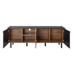 Mid Century TV Stand with 3 Cabinets, Media Console Table for TVs up to 70, Entertainment Center with Storage