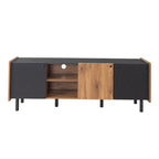 Mid Century TV Stand with 3 Cabinets, Media Console Table for TVs up to 70, Entertainment Center with Storage