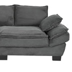 85.4 Modern Curved Sofa, Back Upholstered Couch with 2 Decorative Throw Pillows, Corduroy Fabric Couch