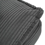85.4 Modern Curved Sofa, Back Upholstered Couch with 2 Decorative Throw Pillows, Corduroy Fabric Couch