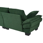 85.4 Modern Curved Sofa, Back Upholstered Couch with 2 Decorative Throw Pillows, Corduroy Fabric Couch