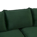 85.4 Modern Curved Sofa, Back Upholstered Couch with 2 Decorative Throw Pillows, Corduroy Fabric Couch