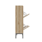 Contemporary Shoe Storage Cabinet With Two Flip Doors, Simple Assembly