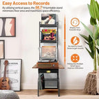 Record Player Stand with Vinyl Storage - 13.8 L x 11.8W x 56.7 H
