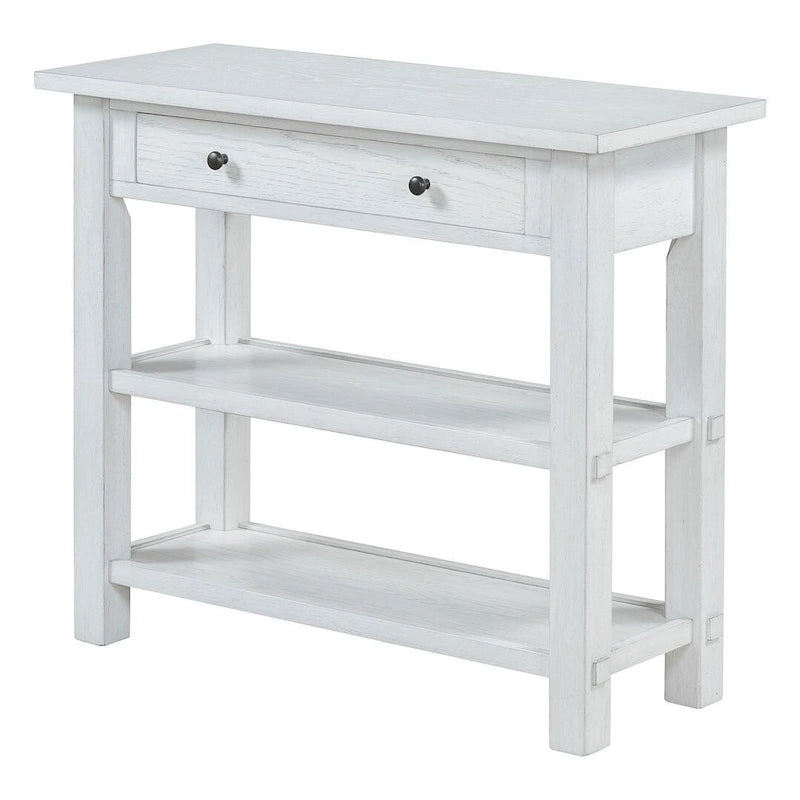 36 Farmhouse Solid Wood Console Table with Drawers and 2 Shelves