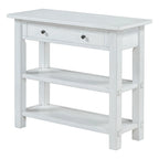 36 Farmhouse Solid Wood Console Table with Drawers and 2 Shelves