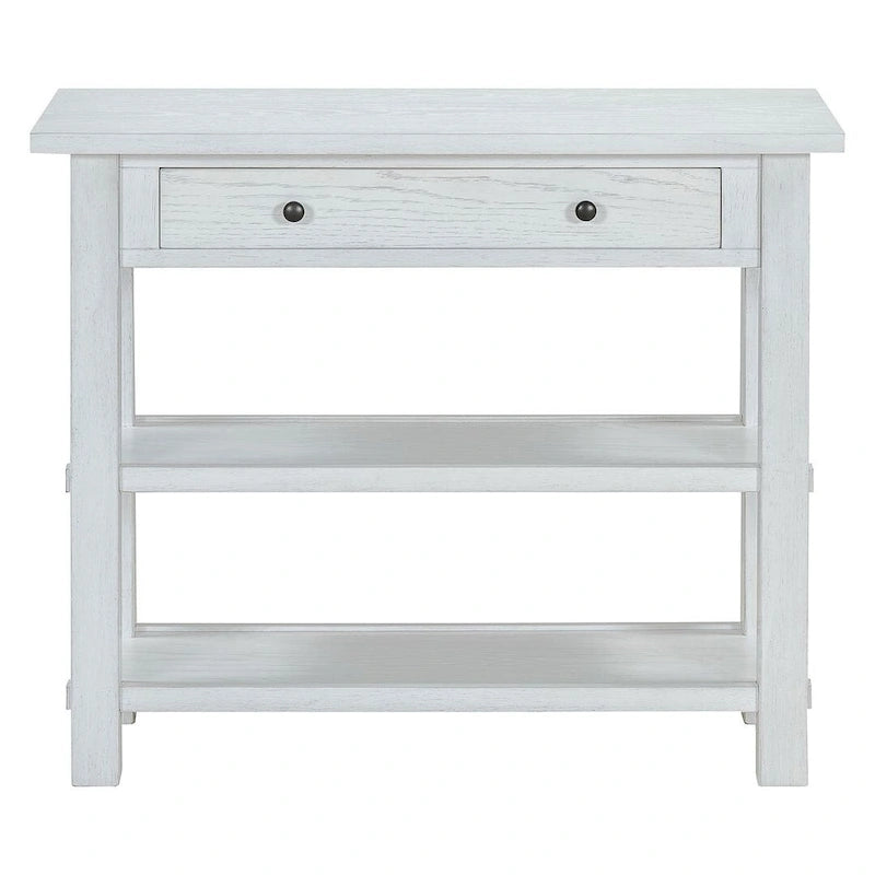36 Farmhouse Solid Wood Console Table with Drawers and 2 Shelves