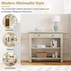 36 Farmhouse Solid Wood Console Table with Drawers and 2 Shelves