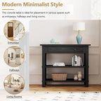 36 Farmhouse Solid Wood Console Table with Drawers and 2 Shelves
