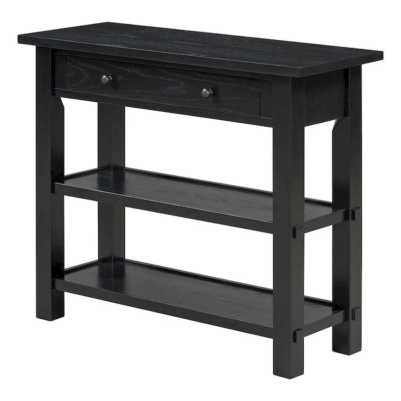 36 Farmhouse Solid Wood Console Table with Drawers and 2 Shelves